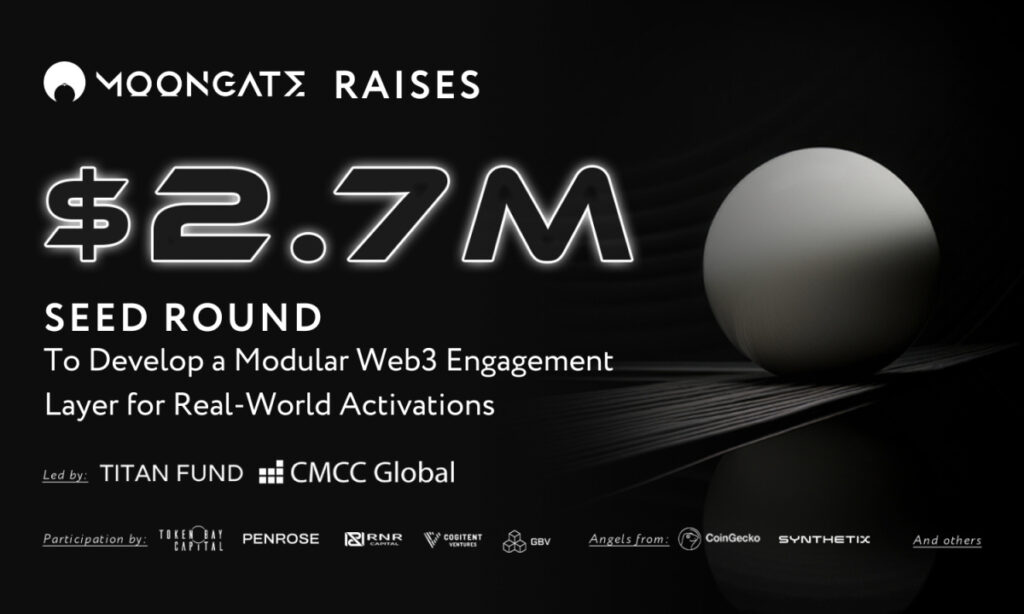 Moongate Raises $2.7M Seed Round to Develop a Modular Web3 Engagement Layer for Real-World Activations Moongate Raises $2.7M Seed Round to Develop a Modular Web3 Engagement Layer for Real-World Activations