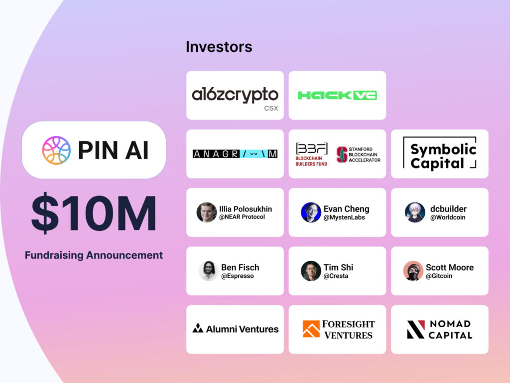 PIN AI secures $10M from a16z CSX, Hack VC, and All-Star angels to launch open platform for personal AI PIN AI secures $10M from a16z CSX, Hack VC, and All-Star angels to launch open platform for personal AI