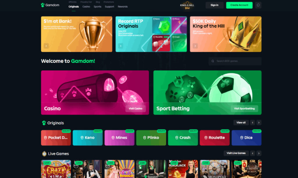 Gamdom Introduces 100% Return to Player Across All Original Crypto Casino Games Gamdom Introduces 100% Return to Player Across All Original Crypto Casino Games
